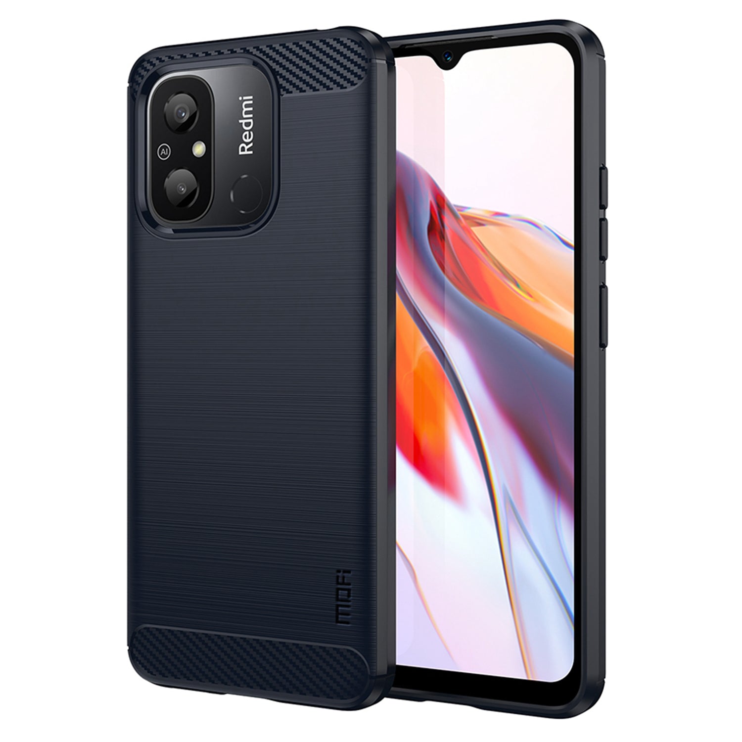 MOFI JK TPU Series-1 pro Xiaomi Redmi 12C 4G pouzdro na telefon z uhlíkových vláken TPU tlumící nárazy broušený zadní kryt MOFI JK TPU Series-1 pro Xiaomi Redmi 12C 4G pouzdro na telefon z uhlíkových vláken TPU tlumící nárazy broušený zadní kryt